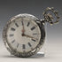 Antique Swiss made unsigned pocket watch with embossed silver plate case works well